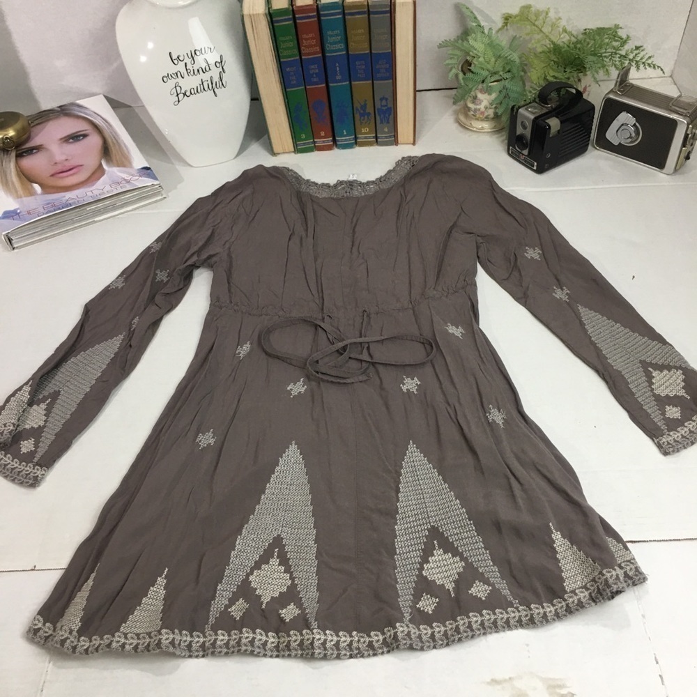 Monoreno Boho Embroidered Dress | 100% Rayon · Festival / Cottagecore - Picture 12 of 12